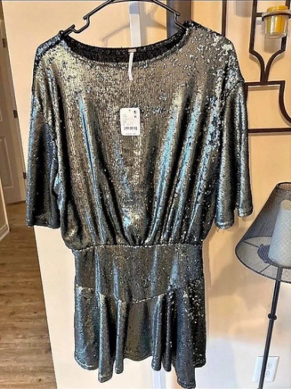 Free People Black Sequin Mini Dress